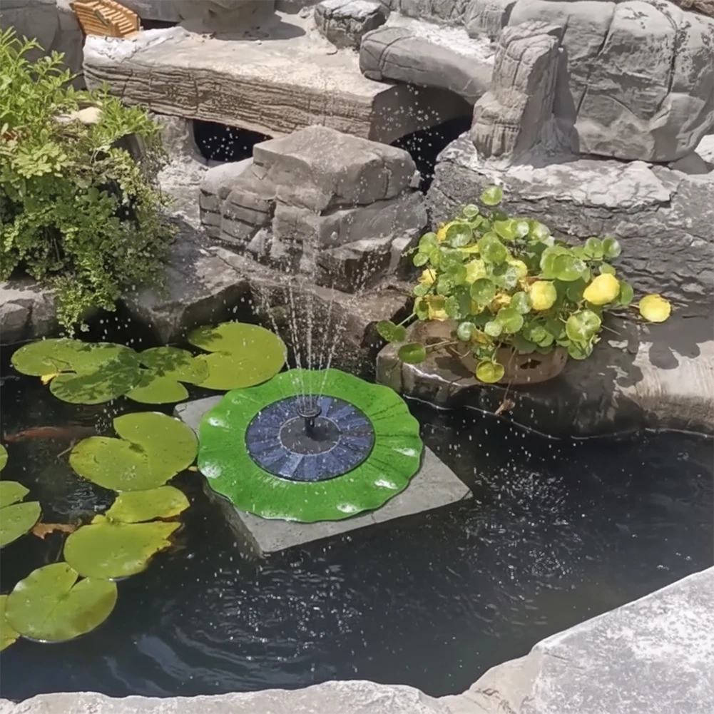 

Солнечный фонтан с насосом в форме листа лотоса, 1 шт., с несколькими насадками для сада, бассейна, купальни для птиц, украшения патио