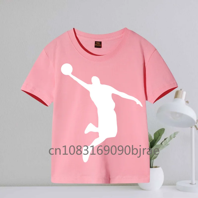 Summer kids Casual Jordan pattern Print Boys Gilrs 100% Cotton Breathable T-shirt Fashion Round Neck Short Sleeve Children Tops