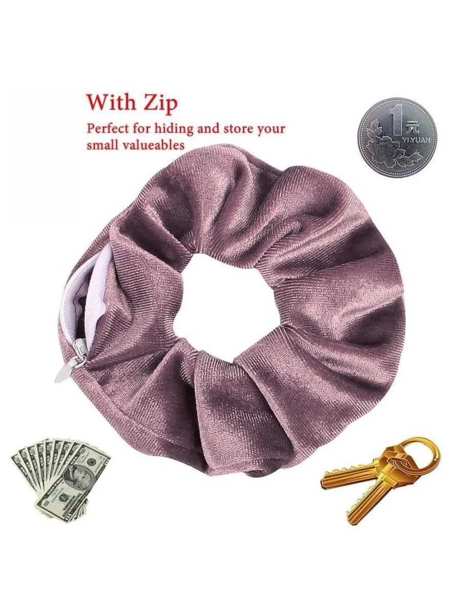 Invisible Zipper Suede Large Intestine Hair Loop Camouflage Safe Transfer And Storage of Ball Head Large Intestine Loop Female