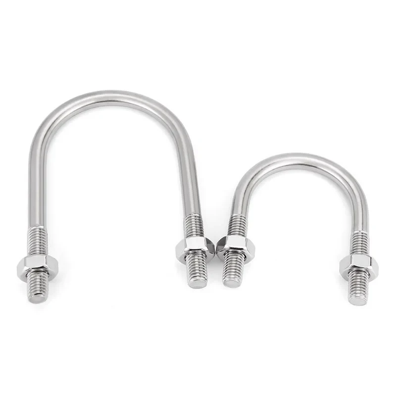 M6 M8 M10 316 Stainless Steel U Shape Bolts with Nuts Set / U Bolt Pipe Clamp for Tube Fixing & Marine Applications