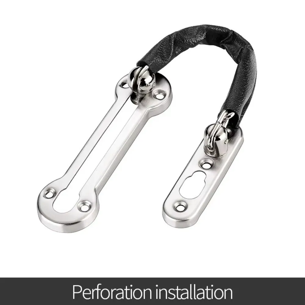 Portable Anti-theft Door Locks Stainless Steel Household Security Chain Nail Free Glue Thickening Safety Lock Door Lock Hardware
