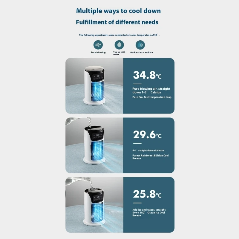 Điều hòa không khí động 300ml Máy làm mát không khí với quạt làm mát nhẹ