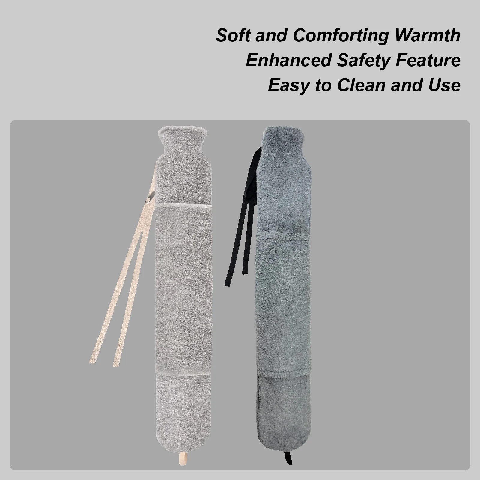 

Long Hot Water Bottle With Cover 2000ml Leakproof Large Capacity Hot Water Pouch For Shoulder Waist Foot Hand Leg Body