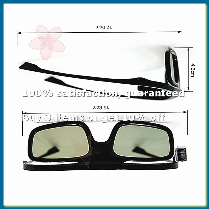 ●2Pcs Dlp-Link Active Shutter 3D Glass Gl1800 Rechargeable Eyewear for 3D Projector R20 R19 R15 P12 R9 R7