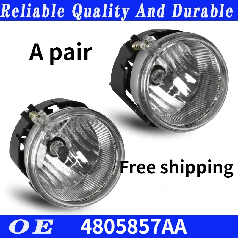 A pair Auto Front Bumper Fog Light Lamp Assembly For Dodge Chrysler Caliber Jeep 2006-2009 4805857AA 4805857AB