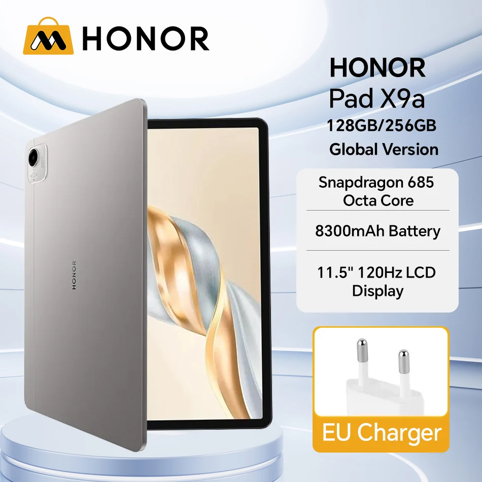 HONOR Pad X9a LTE الإصدار العالمي بطارية 8300 مللي أمبير في الساعة 11.5 بوصة 120 هرتز شاشة الكريستال السائل Snapdragon 685 8MP كاميرا 4 مكبرات الصوت الكمبيوتر اللوحي