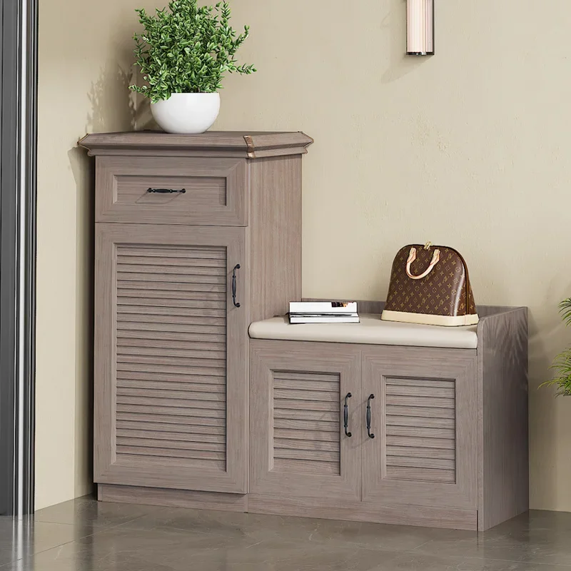 Outdoor aluminum alloy whole board shoe cabinet villa entrance balcony garden waterproof sunscreen locker high-end shoe changing