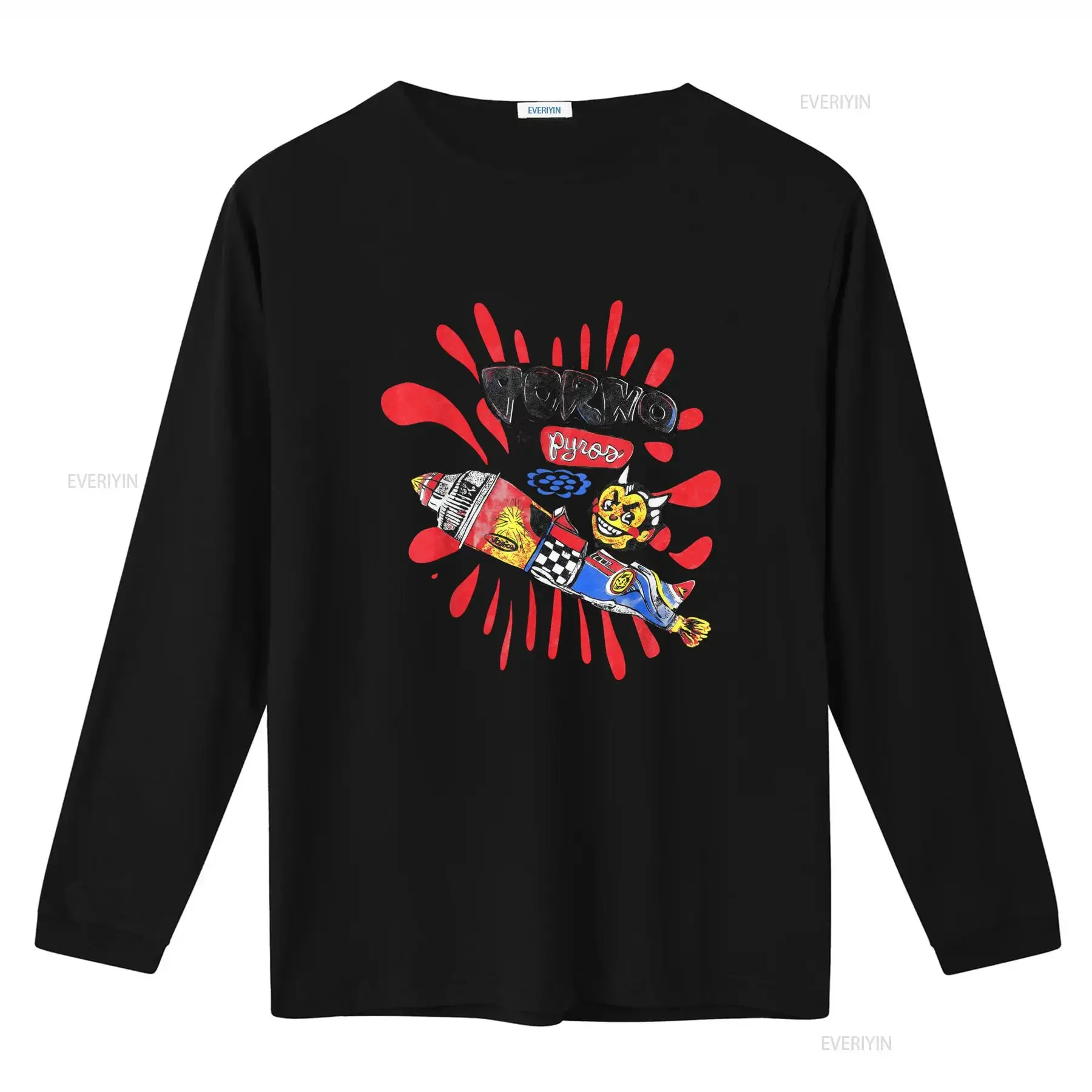 Porno For Pyros Band Fan Cotton T Shirt All Sizes Available Unique Design with Rocket and Devil Illustration Perfect Music