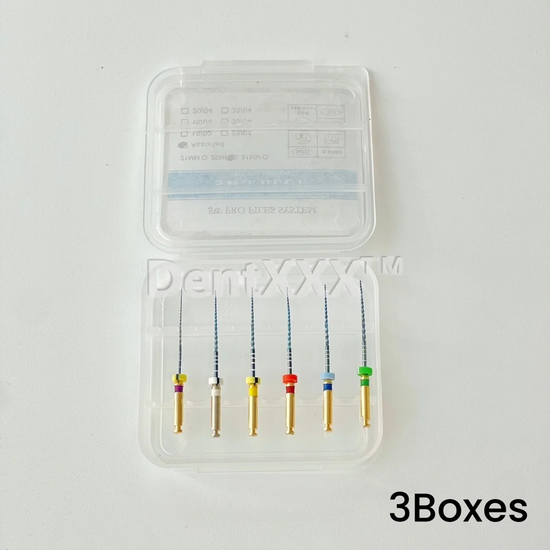 6 stks/doos Warmtegeactiveerde Niti Roterende Bestanden, Sw5-20Mm/25Mm Gemengd Assortiment, Super Elastische Buigbare Micro Boren