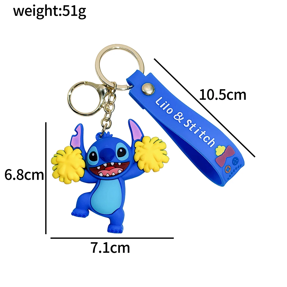 Stitch Keychian Anime Stitch Portachiavi con ciondolo Portachiavi con angelo rosa dolce Portachiavi per auto da donna Regalo di compleanno per ragazza