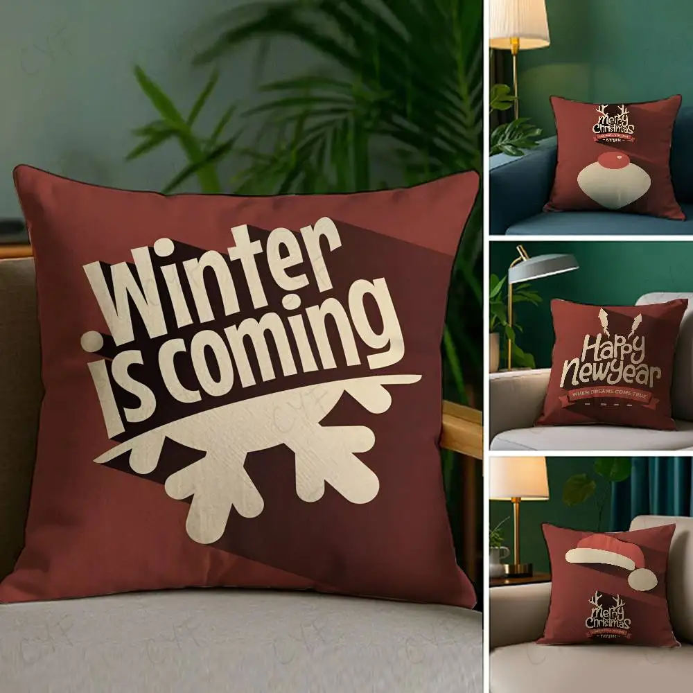 

Christmas Red Collection Pillow Case Custom Printed Brushed Fleece Pillow, Baby Skin-Touch, Eco-Friendly Dye-Sublimation Cushion