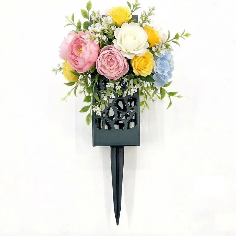 Memorial Grave Flower Holder 1 2 4Pcs Cemetery Vases Outdoor Use Waterproof Stake for Artificial Flowers Display