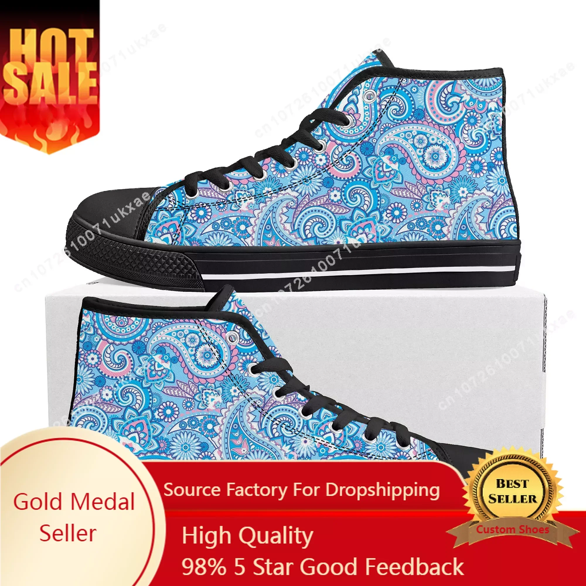 

Bohemia Mandala Flower Print High Top Sneakers Mens Womens Teenager High Quality Canvas Sneaker couple Casual Shoe Custom Shoes