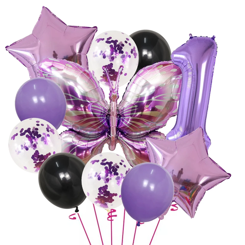 Butterfly Balloons 5th Birthday Decor for Girls Purple Butterfly Balloons for Butterfly Themed Party Wedding Birthday Decors