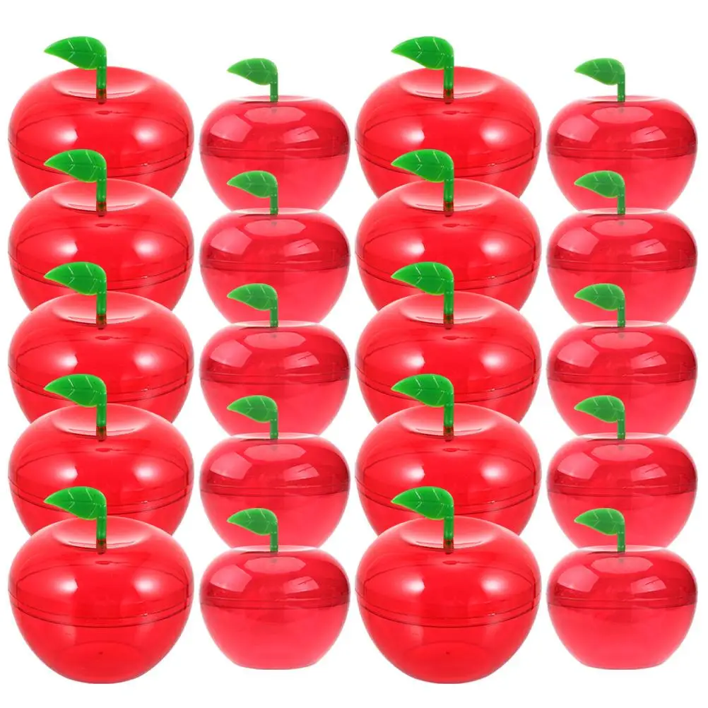 

20pcs Candy Box Chocolate Packing Apple-Shaped Plastic Containers for Party Favor Storage Treat Boxes Christmas Gifts