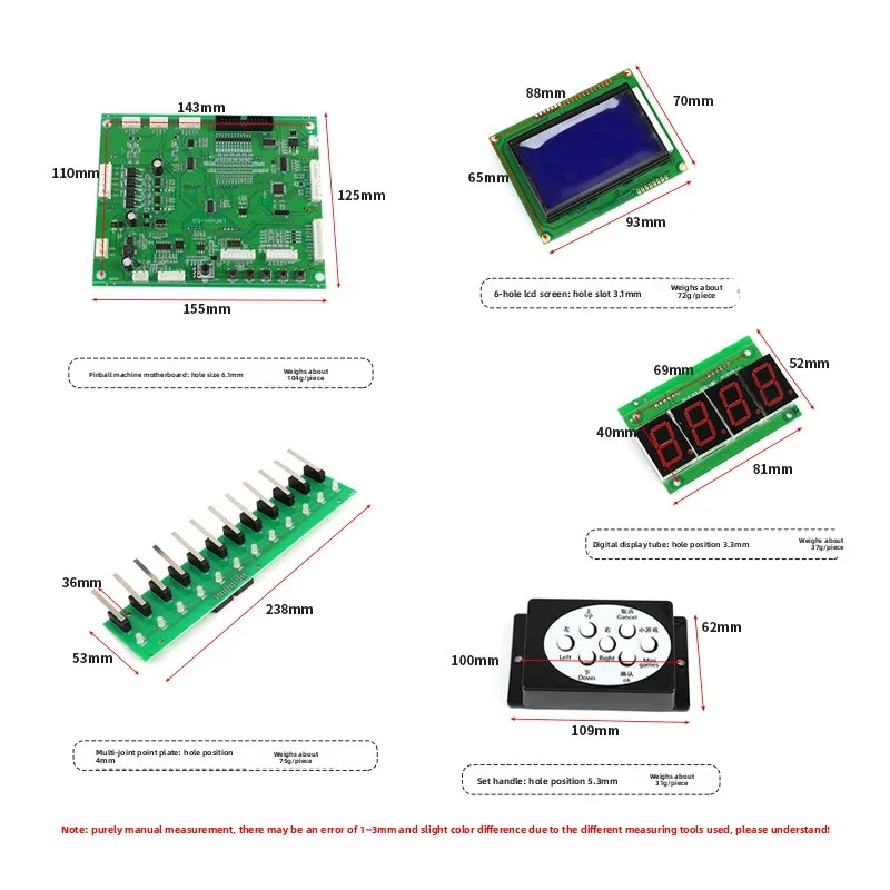 Marble Pinball Machine Mainboard Kit Multi Point Positioning Board Circus Pinball Machine Wires Control Board Game Accessories