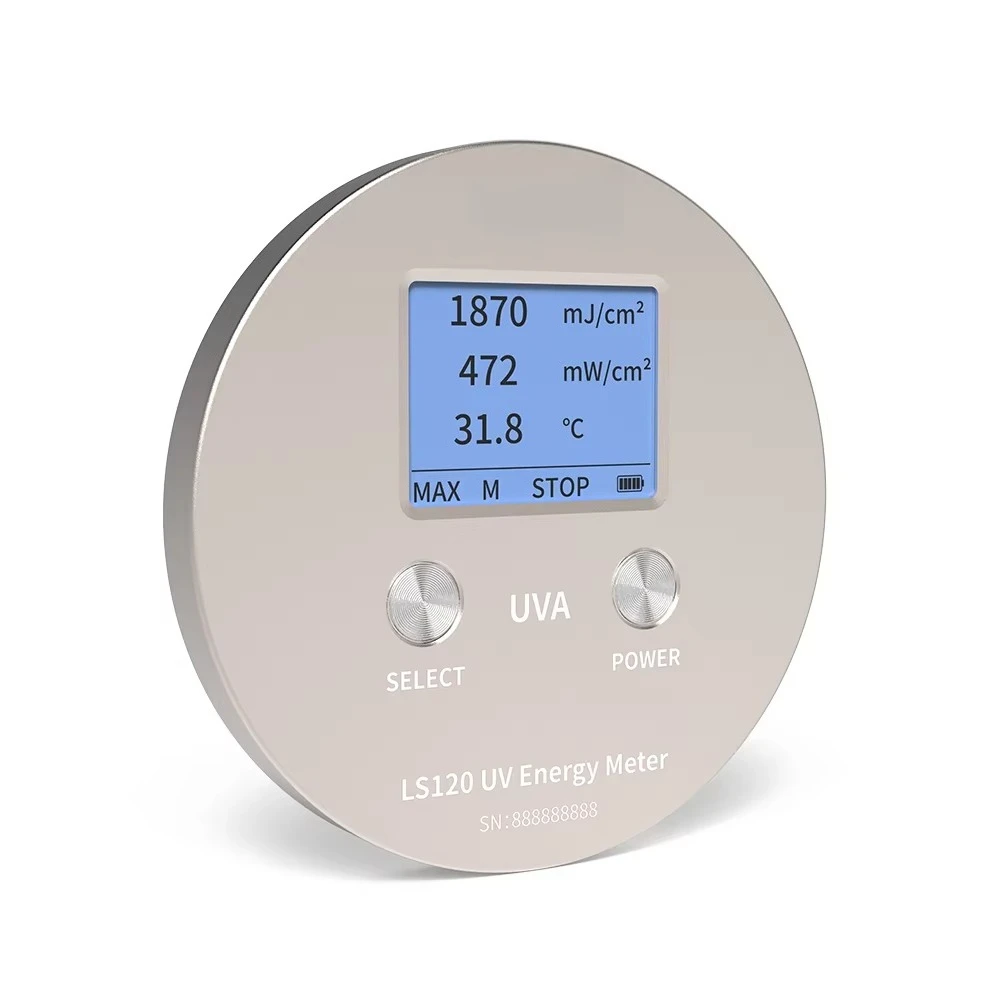LS120 315nm to 400nm UV Energy Meter UVA Intensity Measurement Integrator Ultraviolet Curing Light Radiometer UV Power Puck