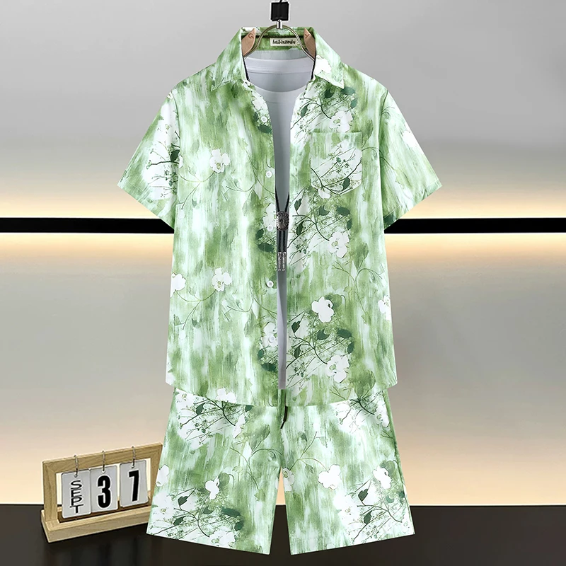 

Men's Casual 2-Piece Sportswear Set Streetwear Fashion Tracksuit T-shirts and Shorts Beachwear Summer Sweatshirt T-shirts Sets