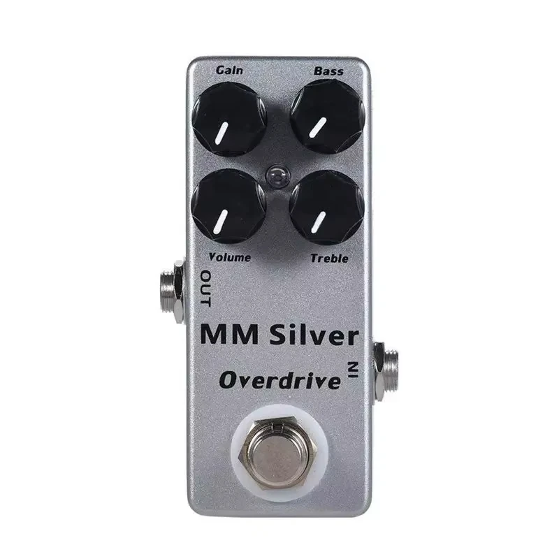 Mosky mm Silver Overdrive Guitar Effect Pedal 4 Knobs Gain Volume Bass Treble Silver Color 200g Compact