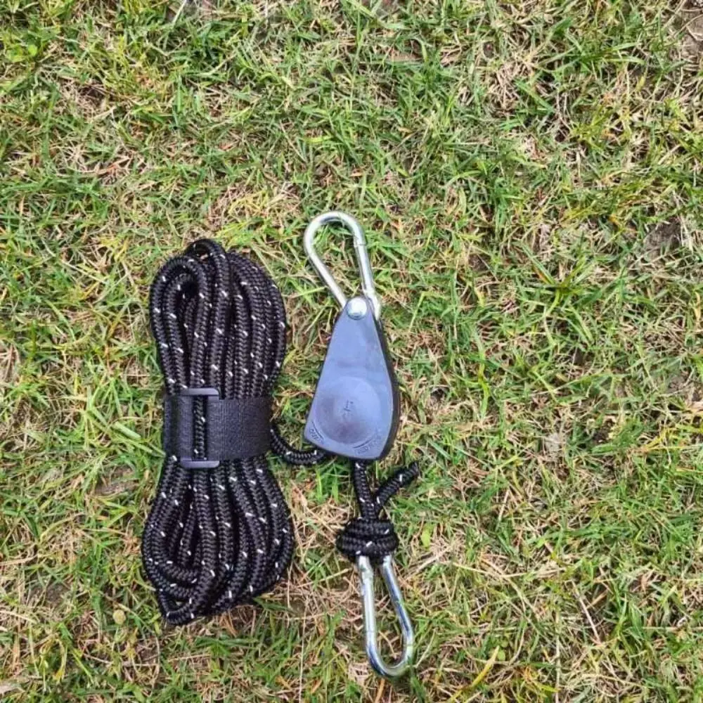 4mm*2m Camping Tent Tie Down Rope Multicolors Reflective Awning Wind Rope Hook Tightener Fastening Pulley Ratchet Hangers