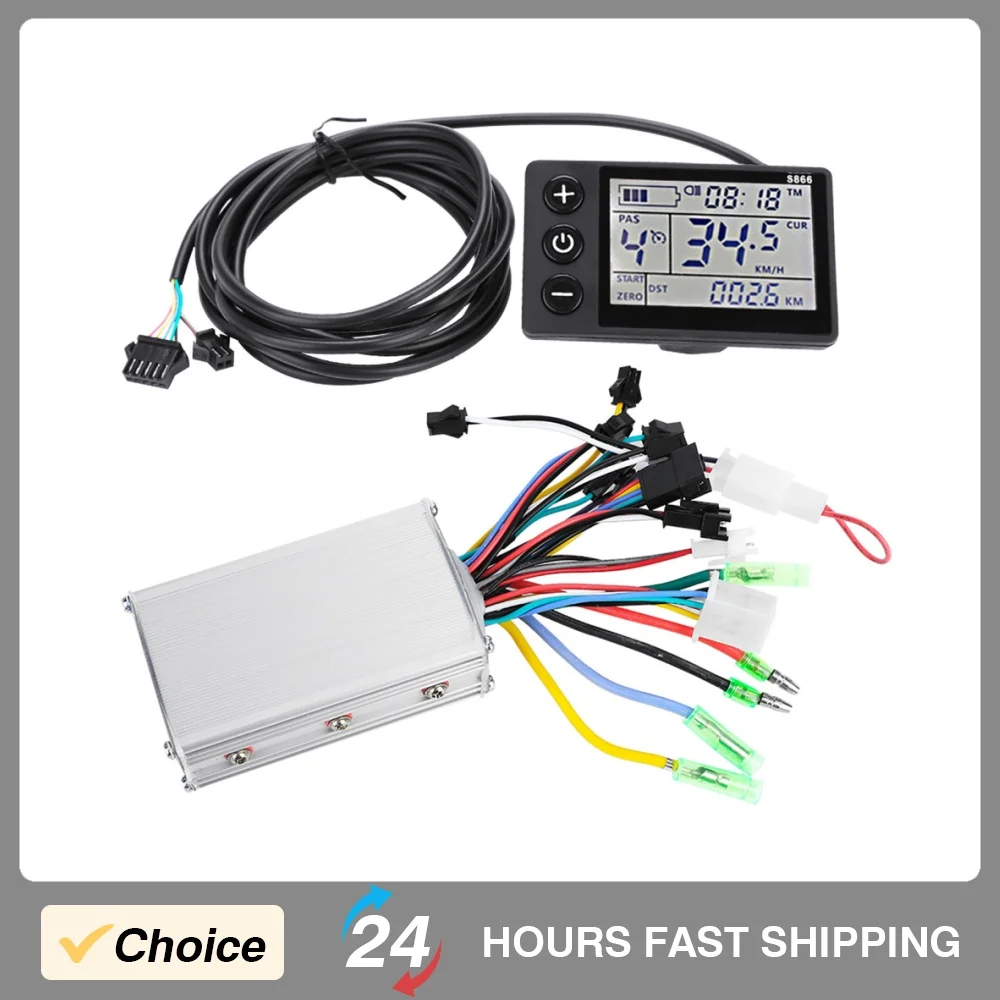 

Контроллер ЖК-двигателя 24 В‐48 В Водонепроницаемая ЖК-панель Электрический велосипедный скутер Комплект бесщеточного контроллера для электрического скутера