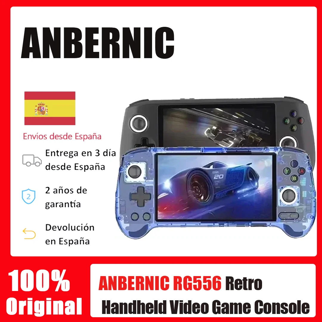 Console di gioco portatile ANBERNIC RG556, schermo Amoled da 5.48 pollici, batteria Android, 5500MAH, lettore di videogiochi portatile Bluetooth