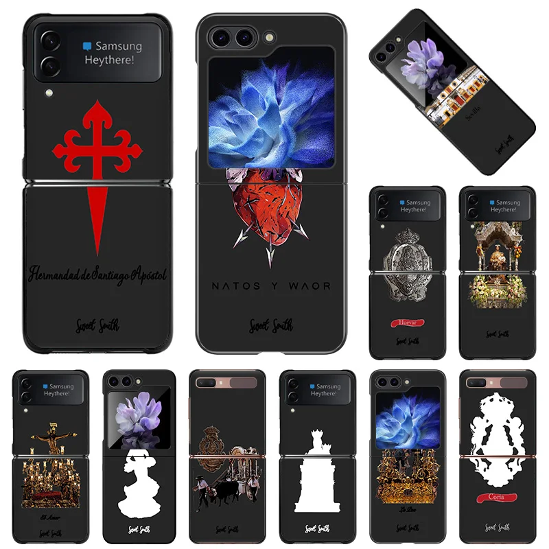 Hard Case for Samsung Z Flip6 Flip5 Flip4 Flip3 5G High-quality Virgin Mary Jesus Church Galaxy ZFlip 6 5 4 3 Phone Cases Cover