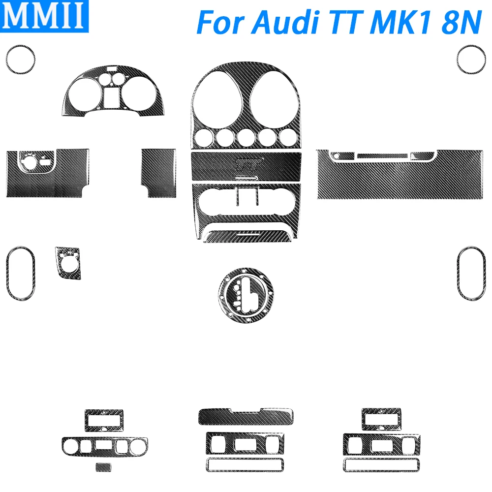 For Audi TT MK1 8N 2001 2002 2003 2004 2005 2006 Carbon Fiber Gear Shift Air Outlet Panel Trim Car Interior Accessories Sticker