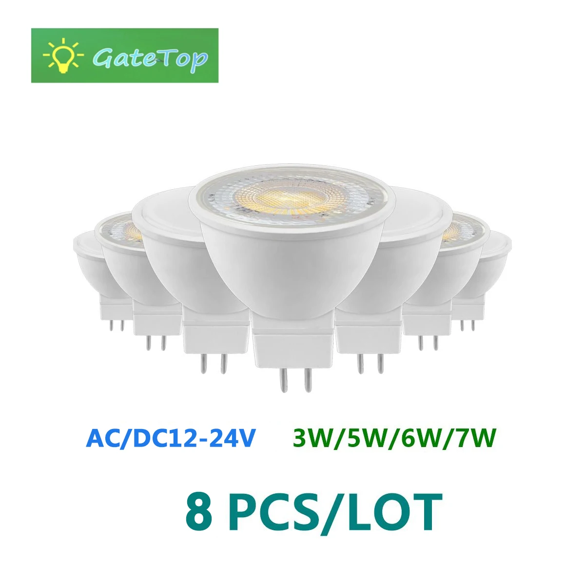 8PCS AC/DC12V-24V Spot Foco MR16 3W-7W Chaud Blanc Jour Lumière LED Lampe pour La Décoration À La Maison Remplacer 50W Halogène Projecteur