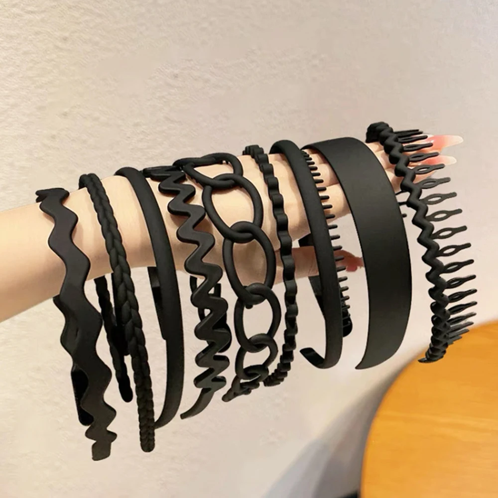 5/9PCS Hair Bands Set For Women Simple Non-slip Headbands Toothed Hair Bands Frosted Hair Hoop Holder Hairband Hair accessories - Image 3