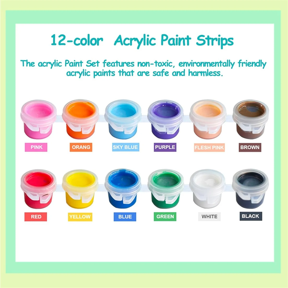 

Mini Acrylic Paint Set, Acrylic Paint Strips for Kids and Adults, Great for Birthday Party Home Classroom GiftsJAS