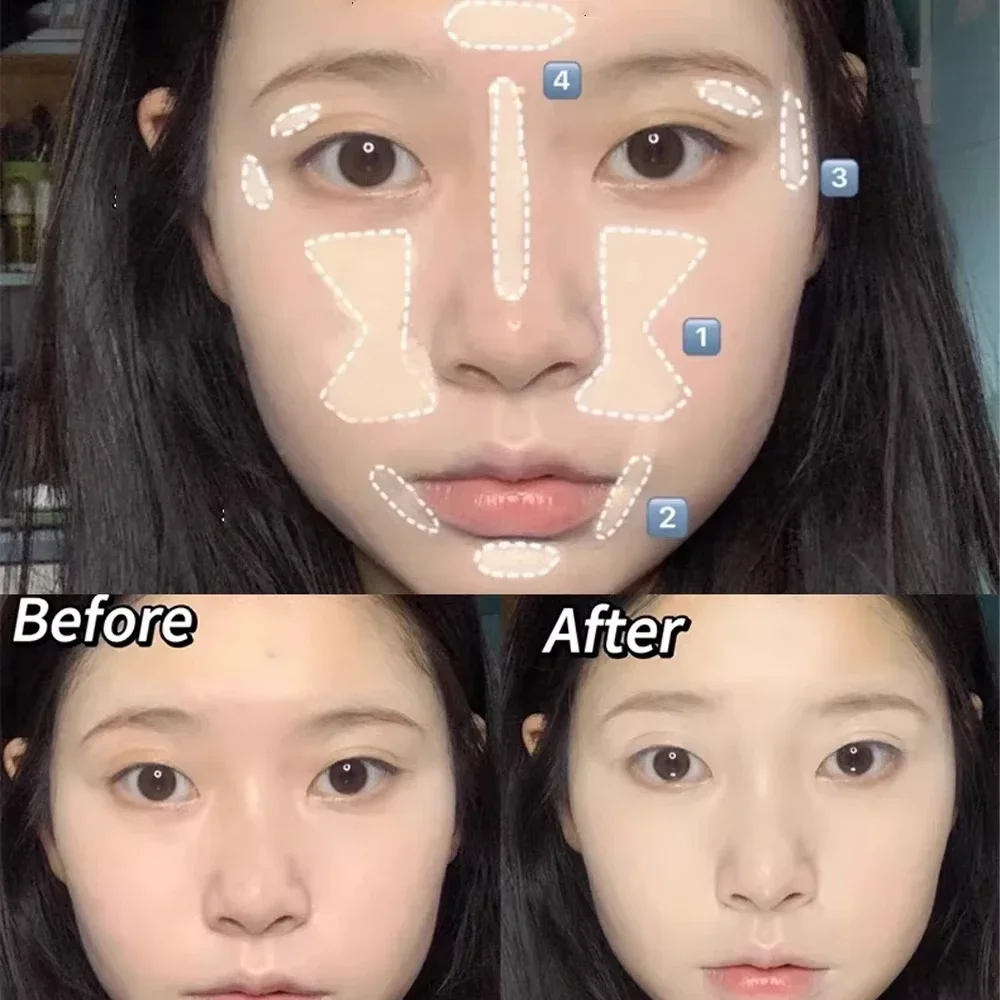 Lightweight Cream Hydrating Concealer Brightening to Cover Spots and Acne Mark Face Highlights Contouring Long Lasting Natural