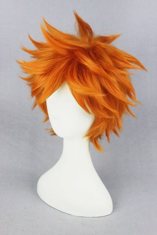 Anime Haikyuu Hinata Syouyou Short Straight Bright Orange Cosplay Wig Hair