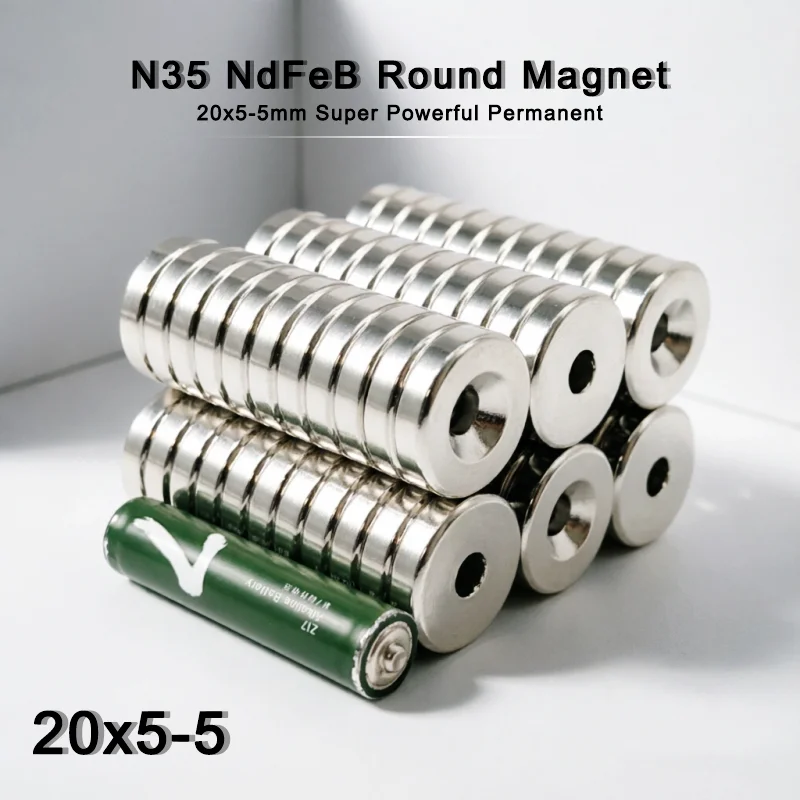 2/5/10/20/30pcs 20x5-5mm Magnet Disc Countersunk Magnets Small round Disc for Home Decor & DIY Crafts Fridge Tool Accessory