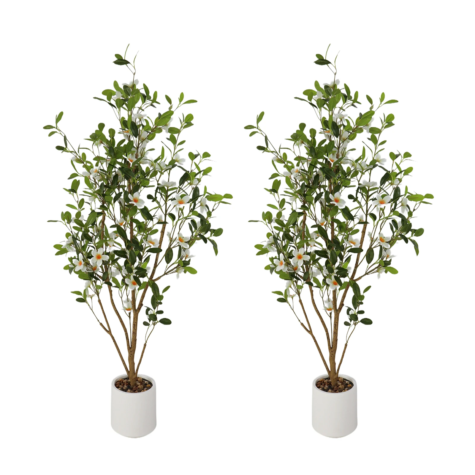 rq- Tall Artificial Plants Tree Silk Fake Myrtle Tree in Pot for Porch Patio Living Room Home Party Wedding Christmas-