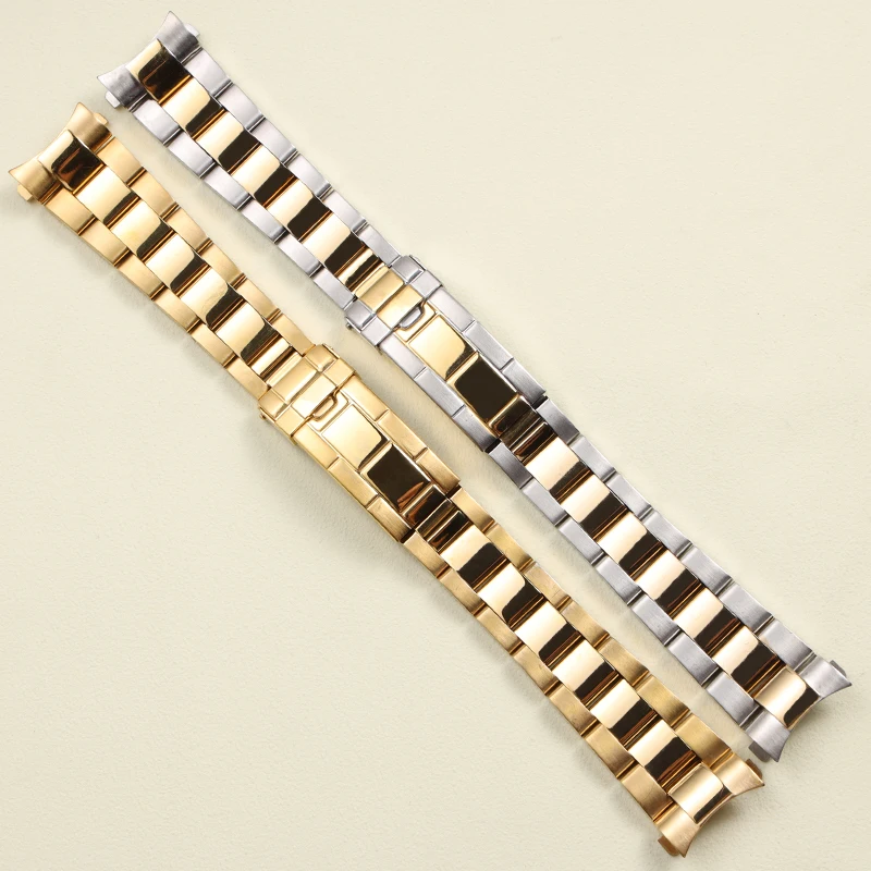 

For Rolex DAYTONA GMT SUBMARINER Watch Accessories Metal Strap Stainless Steel Pull Clasp Hollow Watchband Wrist Bracelet 20mm