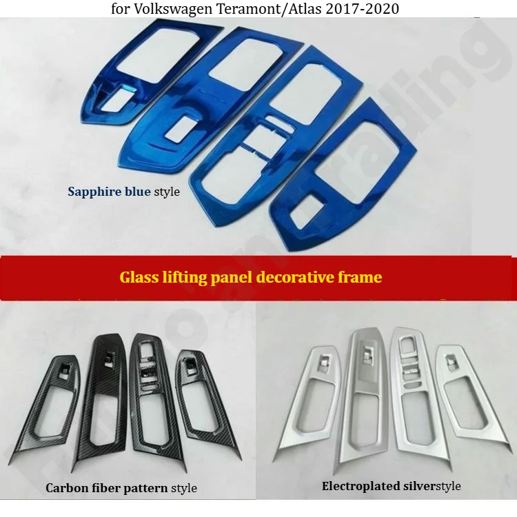 

for Volkswagen Teramont/Atlas 2017-2020Stainless steel accessories/glass lifting panel decorative frame/interior glitter sticker