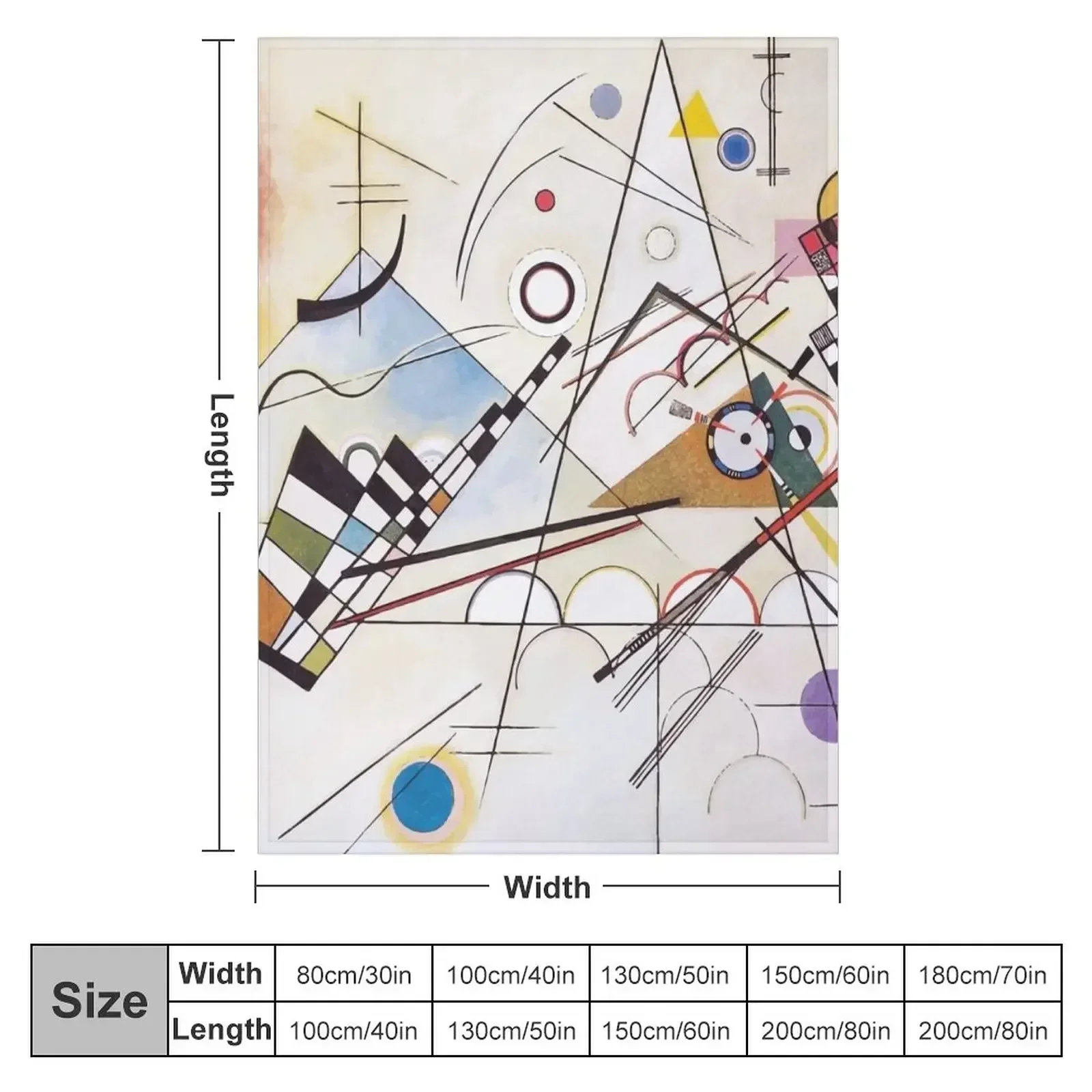 Wassily Kandinsky | Composition VIII Throw Blanket couch cozy soft plush fuzzy picnic outdoor blanket