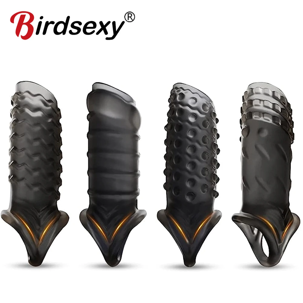Anel do pénis do silicone reusável para homens, alargamento do galo, ejaculação atrasada, brinquedos do sexo, adultos, pares