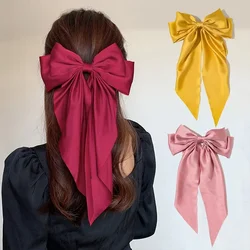 Women Girl Large Bow Hairpin Korean Headbands for Women Big Bowknot Barrettes Wedding Solid Color Ponytail Clip Hair Accessories