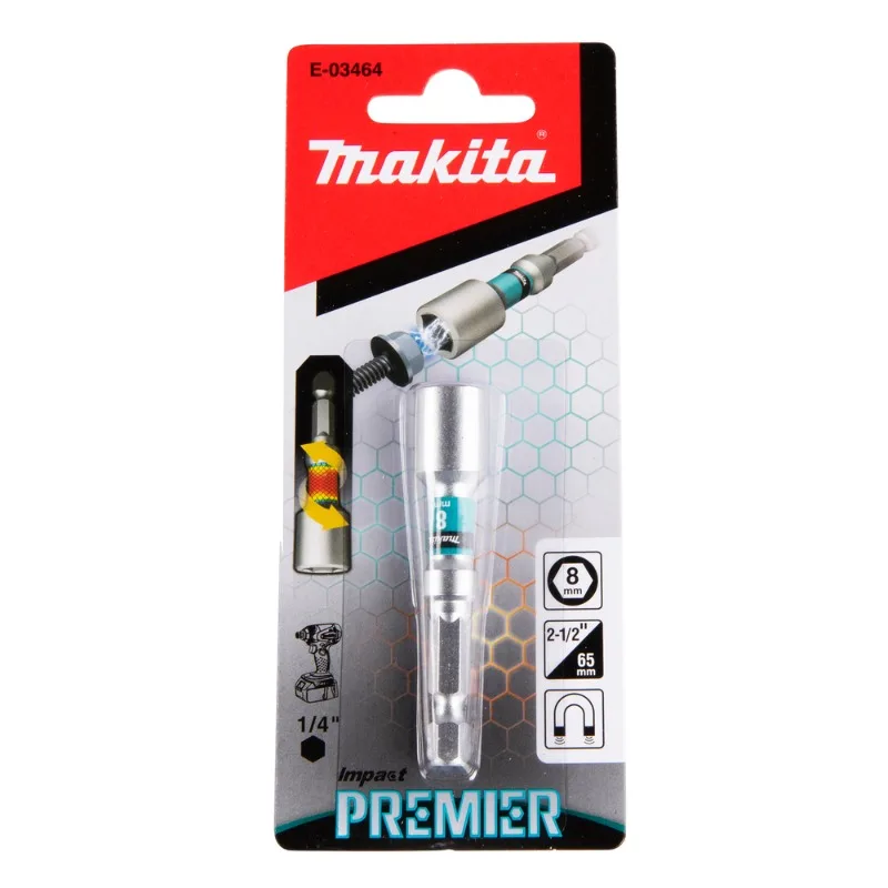 Makita E-03464 E-03470 Torsion Mag nutsetter Impact Premier Hex 8/10 x 65 mm 1/4\