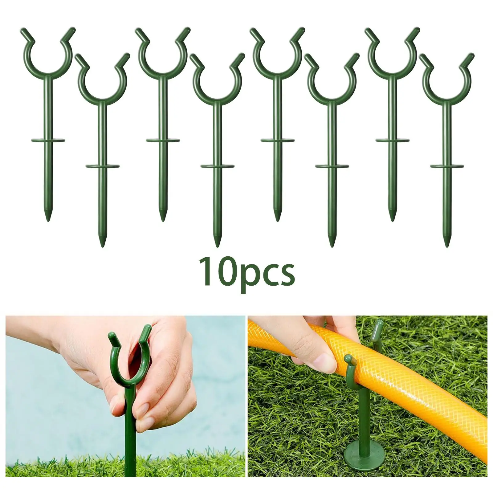 Durable Green Garden Hose Guide Spike Plant Protector Support Bracket for Flower Bed and Flexible Hose Accessory