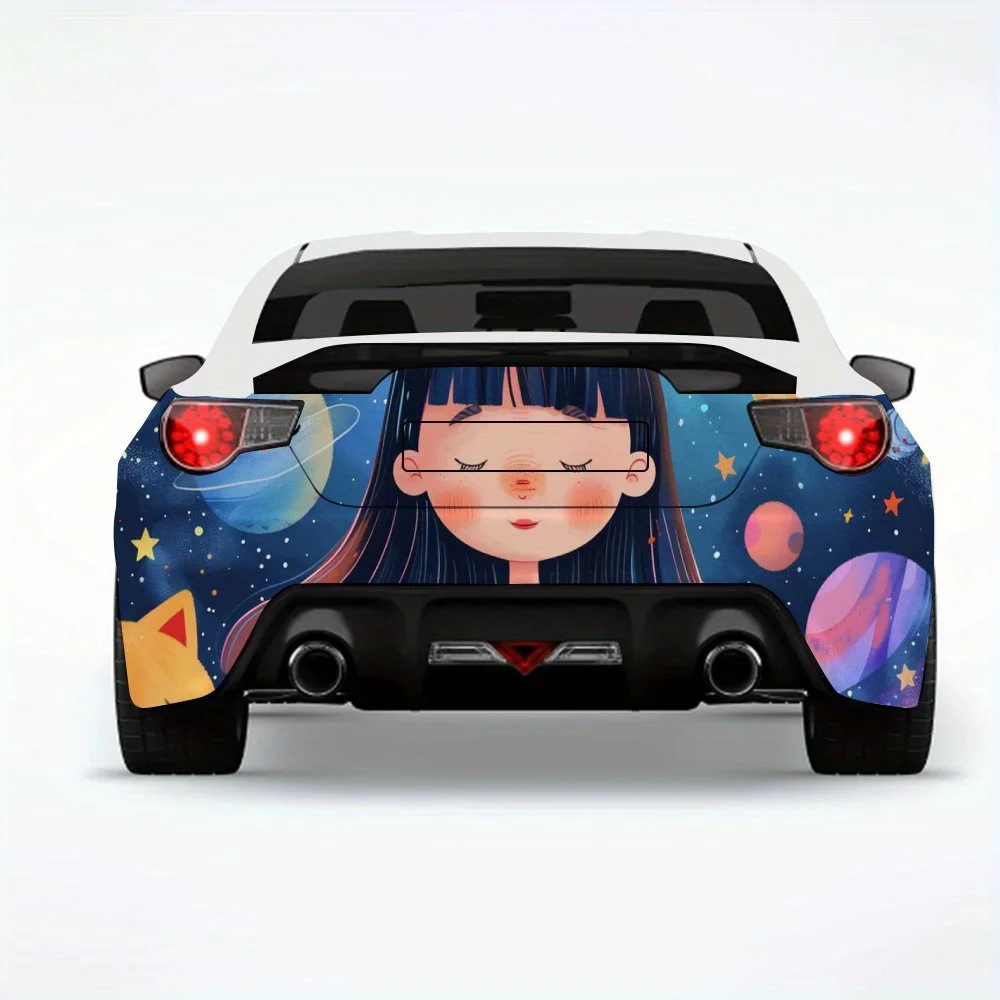 

Girl and Starry Dream Car Sticker,Automotive Car Vinyl Wraps for Decoration and Protection - Waterproof Self - Adhesive Vinyl De