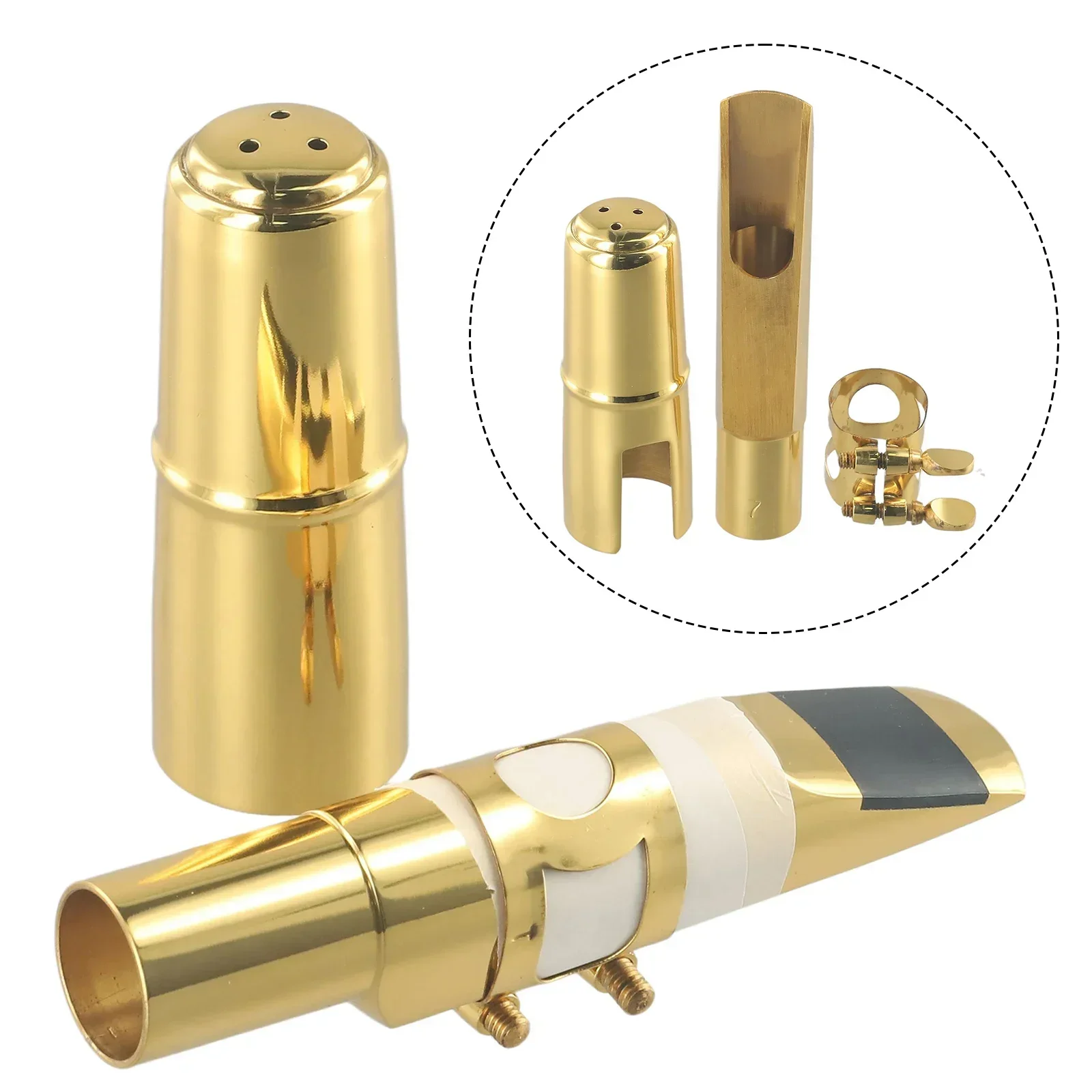 Professional Tenor Saxophone Brass Metal Mouthpiece Size 56789 With Ligature And Cap Replacement Accesseries For Saxophone