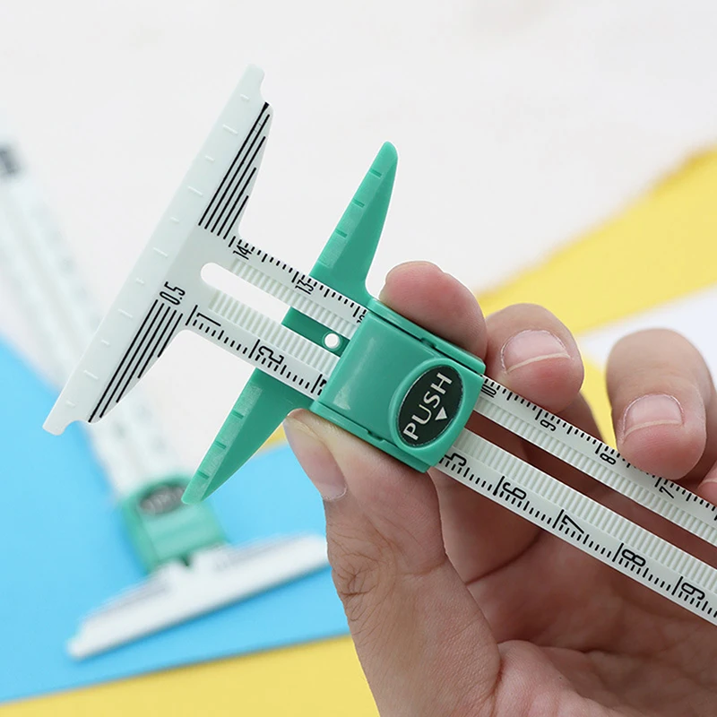 5-IN-1 Sewing Seam Ruler Measuring Gauge Patchwork Quilting Tailor Ruler Sizer Helper Aluminum Plastic Sliding Gauge