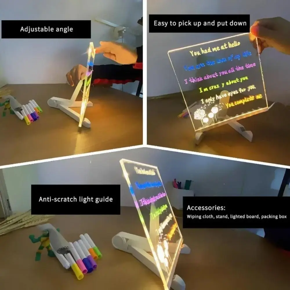 Colors Acrylic LED Drawing Board Clear Interactive Dry Erase Boards with Light Lumiboard