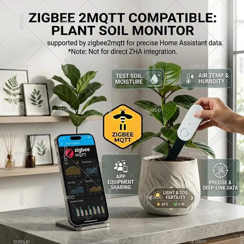 Zigbee Soil Tester 4-in-1 5-in-1 Moisture Meter Temperature Humidity Light Fertility Sensor for Tuya Smart Life Z2M Automation - Image 4