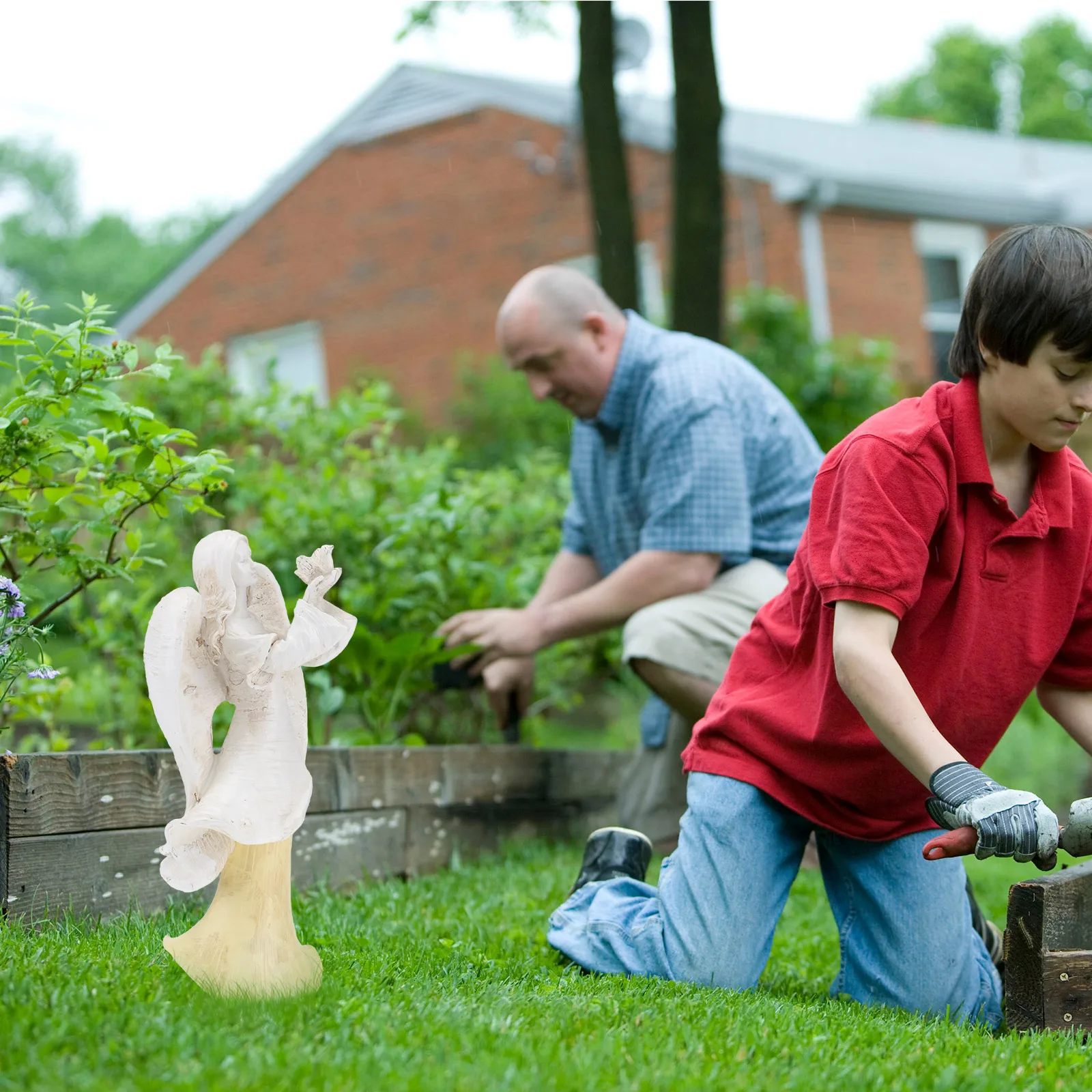 Resin Angel Statues Outdoor Decoration Durable Delicate Home Accent Courtyard Sculpture Gifts Birthday Housewarming