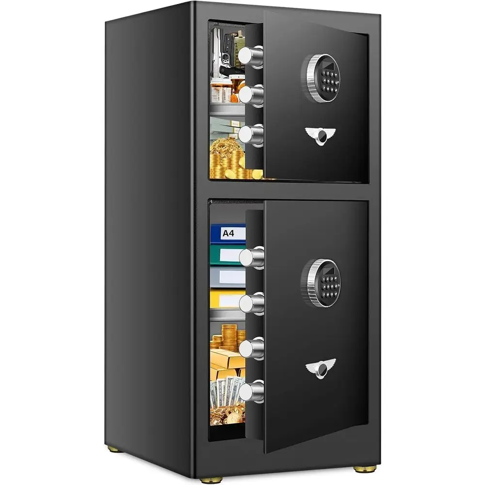 

Большой усиленный водонепроницаемый цифровой сейф с двойной защитой и скрытым отсеком для дома или офиса
