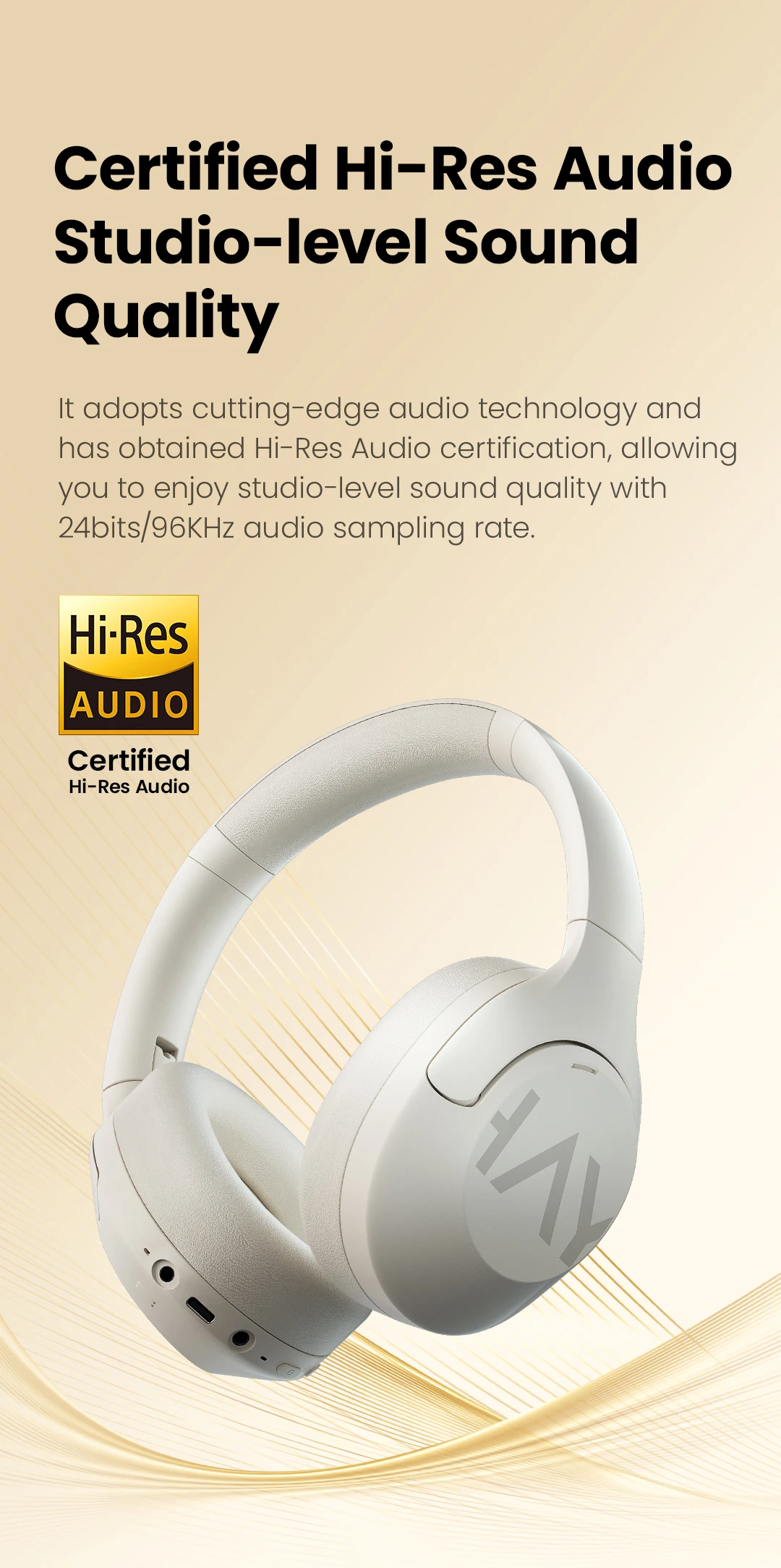 Haylou S30 Wireless Bluetooth 5,4 Kopfhörer 43db Adaptive Noise Cancel ling Headsets 40mm Treiber 80h Playtime Ohrhörer – Detail 8